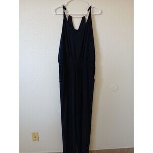 Emma & Michele Women’s Navy Sleeveless  Round Neck Jumpsuit‎ Size Large Chain